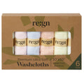 Re:gn Organic Bamboo Face Cloths – Ultra-Soft Eco Washcloths, Pastel 6 Pack