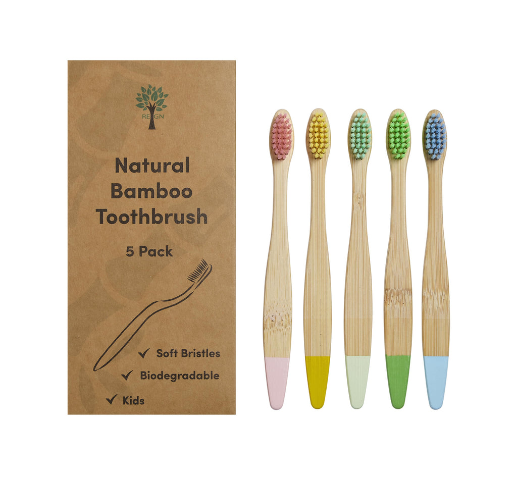 Bamboo Toothbrushes - 5 Pack - Kids